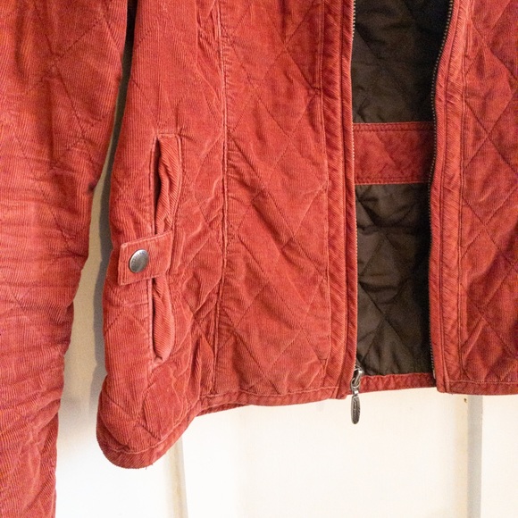 Eddie Bauer Corduroy Quilted Coral Zip-up Jacket - Picture 6 of 11